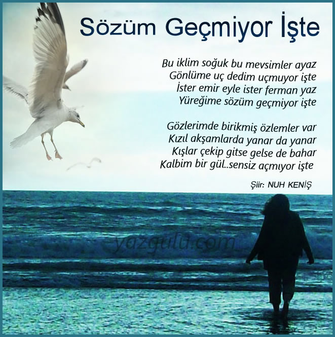 Her veda ��kt��� kap�y� a��k b�rak�r.

Arkas�ndan kapatmaz,kapatamaz.

��nk� o,arkas�na bakmadan gidendir.

Arkaya bakman�n,b�rakt��� y�k�nt�y� g�rmenin 

an�lar�nda silinmeyen bir resmini �izece�ini bilir.

Bu nedenle hi�bir veda arkas�na bakmaz ve 

bu nedenledir ki, ��kt��� kap�y� kapatmaz.

Oysa!

Her veda �unu hep unutur!�

Her a��k bir veda kap�s�ndan girer.

Bu y�zden hazineler y�k�k viranelerde gizlidir..